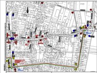 Die innerörtliche Umleitung für Pkw und Busse führt über Ostring und Schulstraße. Auf der Straßenkarte von Leeheim ist der Beginn der innerörtlichen Umleitung eingezeichnet.
