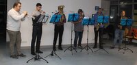 Die Bläsergruppe des Musikvereins Goddelau spielte Weihnachtslieder.